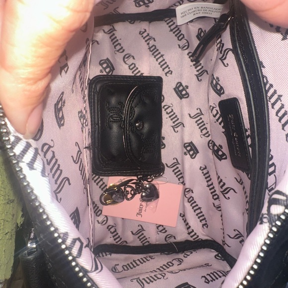 Juicy Couture Tie the Knot Black Liquorice Satchel /Crossbody Wallet Set - Picture 9 of 12